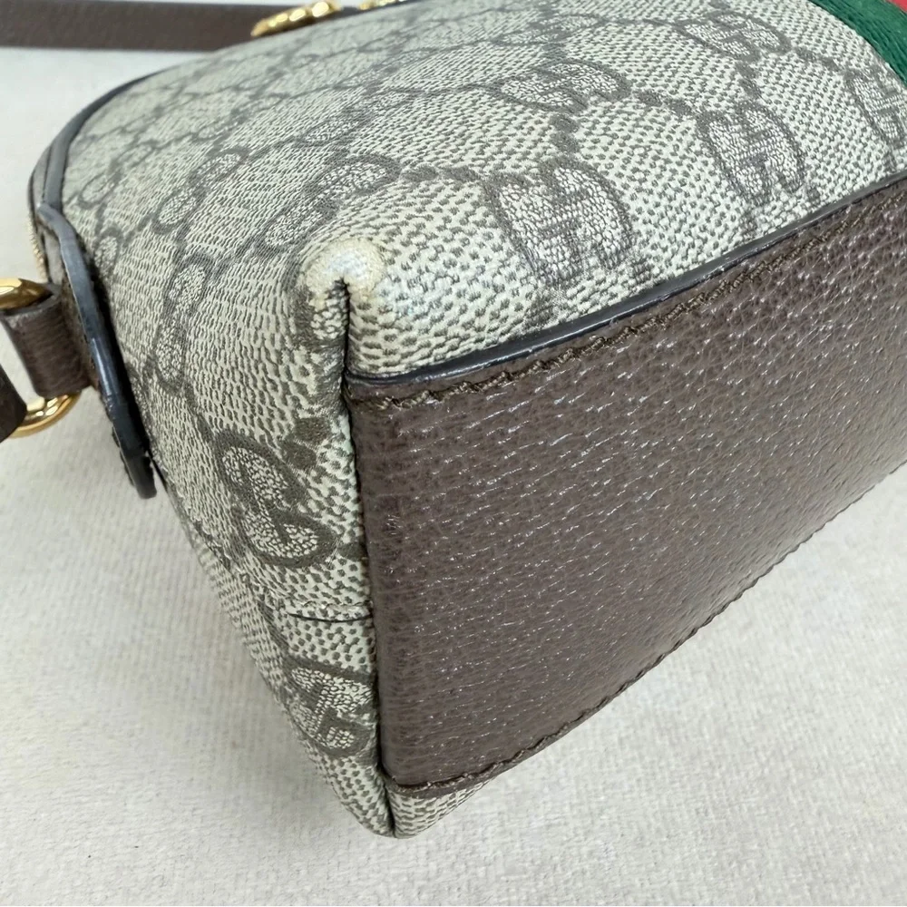 Gucci Ophidia GG Supreme Small Dome Crossbody Web Stripe - Picture 8 of 17